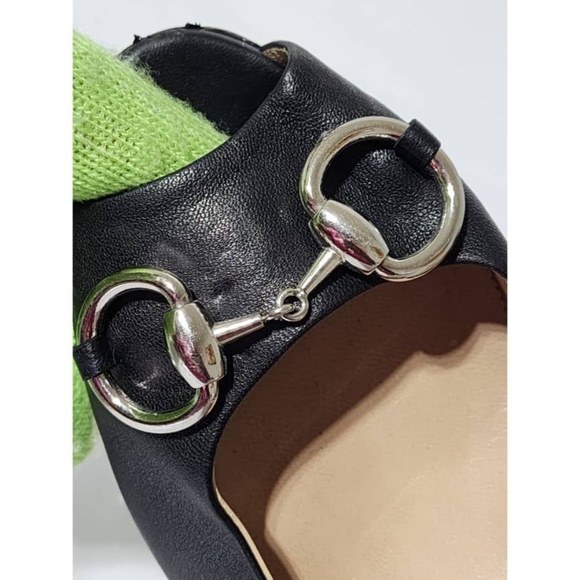 Authentic Gucci Leather Horsebit Peep Toe Platform Pumps Black Size 39 - Picture 12 of 13